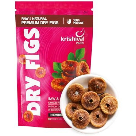Krishival Nuts Premium Dried Anjeer 500 Grams (2 Packs Of 250 Grams Each) | Dry Figs | Rich Source Of Fibre Calcium & Iron | Low In Calories And Fat Free | Non-Gmo (500 Grams)