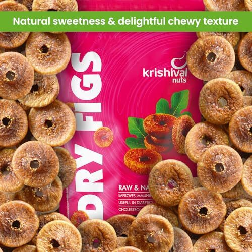 Krishival Nuts Premium Dried Anjeer 500 Grams (2 Packs Of 250 Grams Each) | Dry Figs | Rich Source Of Fibre Calcium & Iron | Low In Calories And Fat Free | Non-Gmo (500 Grams)
