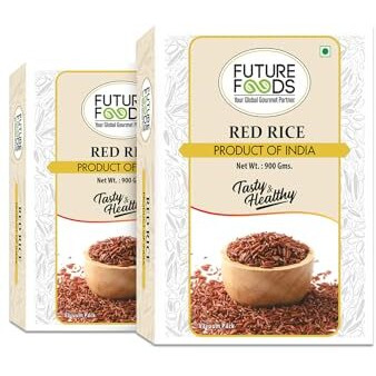 Future Foods Premium Red Rice | Rich In Antioxidants | Multiple Health Benefits | Ideal For Diabetic Patients | Supports Digestion | Fiber Rich | Iron & Vitamin Rich (Pack Of 2), 900 Gram