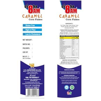 800 Am Corn Flakes Caramel 300 Gram, No Cholesterol, Trans Fat, Artificial Additives, Source Of Fiber, Contains Iron & Zinc, Crunchy & Nutritious Whole Grain Breakfast Cereal