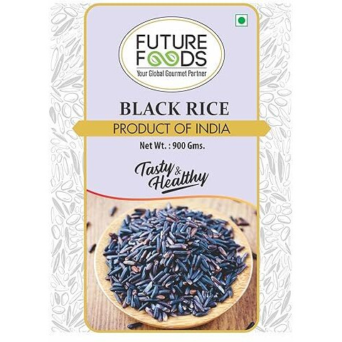 Future Foods Black Rice |Protein Rich|Rich In Antioxidants|All Natural|Aromatic & Unpolished|Natural Detoxifier & Fiber Source|Prevents The Risk Of Diabetes & Obesity (Pack Of 2), 900 Gram