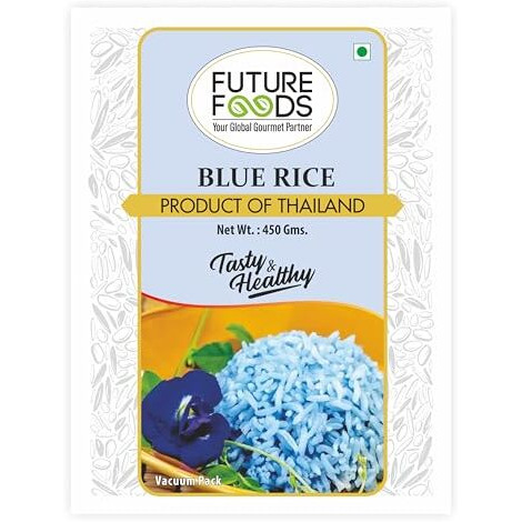 Future Foods Premium Thai, Jasmine Blue Rice|Short Grain|Healthy & Rich In Antioxidants|Sugar-Free & Gluten Free|Cholesterol & Fat-Free|Supports Digestion|Easy To Cook (Pack Of 2, 450 Gram)