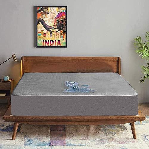 Trance Cotton Feel Terry Ultra Soft Waterproof Mattress Protector | Breathable - Hypoallergenic Mattresses Cover (84X78 Inch | 7X6.5 Feet, Grey - Pack Of 1)