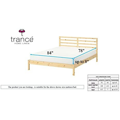 Trance Cotton Feel Terry Ultra Soft Waterproof Mattress Protector | Breathable - Hypoallergenic Mattresses Cover (84X78 Inch | 7X6.5 Feet, Grey - Pack Of 1)