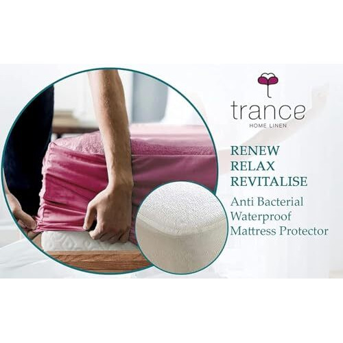 Trance Cotton Feel Terry Ultra Soft Waterproof Mattress Protector | Breathable - Hypoallergenic Mattresses Cover (72X36 Inch | 6X3 Feet, Pink - Pack Of 1)