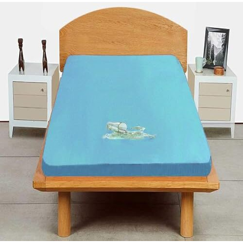 Trance Cotton Feel Terry Ultra Soft Waterproof Mattress Protector | Breathable - Hypoallergenic Mattresses Cover (78X36 Inch | 6.5X3 Feet, Turquoise - Pack Of 1)