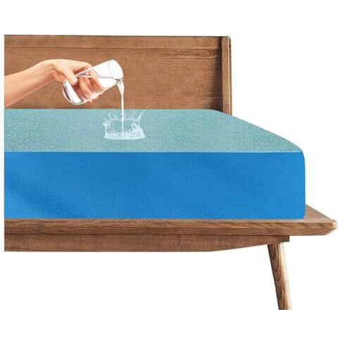 Trance Cotton Feel Terry Ultra Soft Waterproof Mattress Protector | Breathable - Hypoallergenic Mattresses Cover (78X36 Inch | 6.5X3 Feet, Turquoise - Pack Of 1)