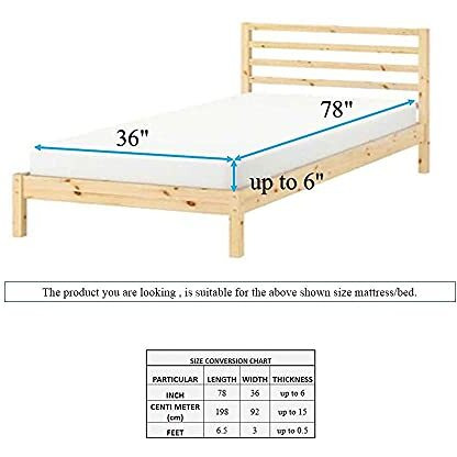 Trance Cotton Feel Terry Ultra Soft Waterproof Mattress Protector | Breathable - Hypoallergenic Mattresses Cover (78X36 Inch | 6.5X3 Feet, Turquoise - Pack Of 1)