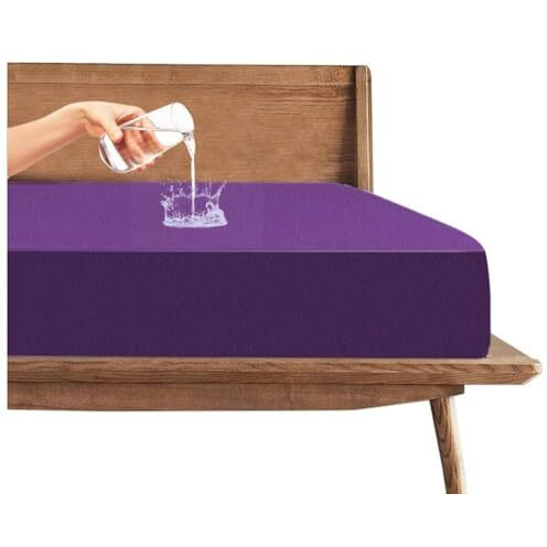 Trance Cotton Feel Terry 72 X 70 Inch Ultra Soft Waterproof Mattress Protector | Breathable - Hypoallergenic Fitted Style Mattresses Cover (72X70 Inch | 6X5.8 Feet, Plum - Pack Of 1)