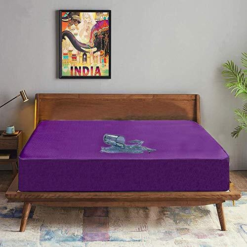 Trance Cotton Feel Terry Ultra Soft Waterproof Mattress Protector |Hypoallergenic Mattresses Cover (72X72 Inch | 6X6 Feet, Plum - Pack Of 1)