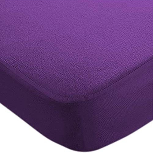 Trance Cotton Feel Terry Ultra Soft Waterproof Mattress Protector |Hypoallergenic Mattresses Cover (72X72 Inch | 6X6 Feet, Plum - Pack Of 1)