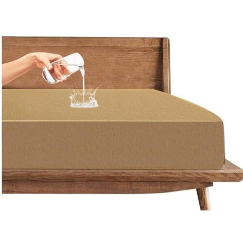 Trance Cotton Feel Terry Ultra Soft Waterproof Mattress Protector | Breathable - Hypoallergenic Mattresses Cover (78X48 Inch | 6.5X4 Feet, Brown - Pack Of 1)