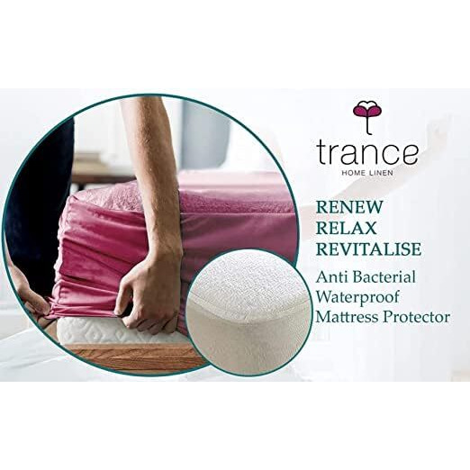 Trance Cotton Feel Terry Ultra Soft Waterproof Mattress Protector Queen Size Bed | Breathable - Hypoallergenic Mattresses Cover Queen Size (78X60 Inch | 6.5X5 Feet, Pink - Pack Of 1)