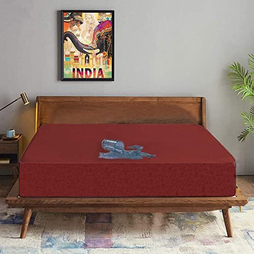 Trance Cotton Feel Terry Ultra Soft Waterproof Mattress Protector | Breathable - Hypoallergenic Mattresses Cover (75X48 Inch | 6.25X4 Feet, Maroon - Pack Of 1)