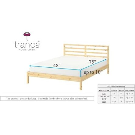 Trance Cotton Feel Terry Ultra Soft Waterproof Mattress Protector | Breathable - Hypoallergenic Mattresses Cover (75X48 Inch | 6.25X4 Feet, Maroon - Pack Of 1)