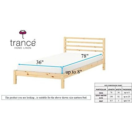 Trance Cotton Feel Terry Ultra Soft Waterproof Mattress Protector Sngle Bed Size| Breathable - Hypoallergenic Mattresses Cover (78X36 Inch | 6.5X3 Feet, White - Pack Of 1)