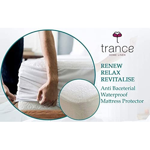 Trance Cotton Feel Terry Ultra Soft Waterproof Mattress Protector Sngle Bed Size| Breathable - Hypoallergenic Mattresses Cover (78X36 Inch | 6.5X3 Feet, White - Pack Of 1)