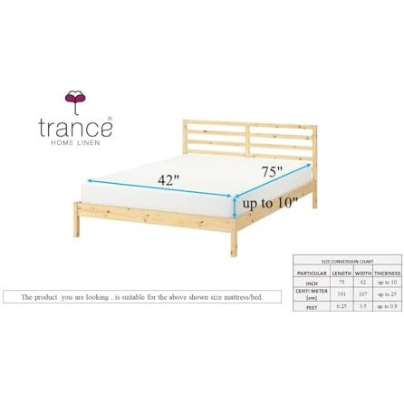 Trance Cotton Feel Terry Ultra Soft Waterproof Mattress Protector | Breathable - Hypoallergenic Mattresses Cover (75X42 Inch | 6.25X3.5 Feet, Plum - Pack Of 1)