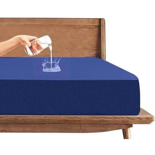 Trance Cotton Feel Terry Ultra Soft Waterproof Mattress Protector King Size | Breathable - Hypoallergenic Mattresses Cover King Size (78X72 Inch | 6.5X6 Feet, Classic Blue - Pack Of 1)