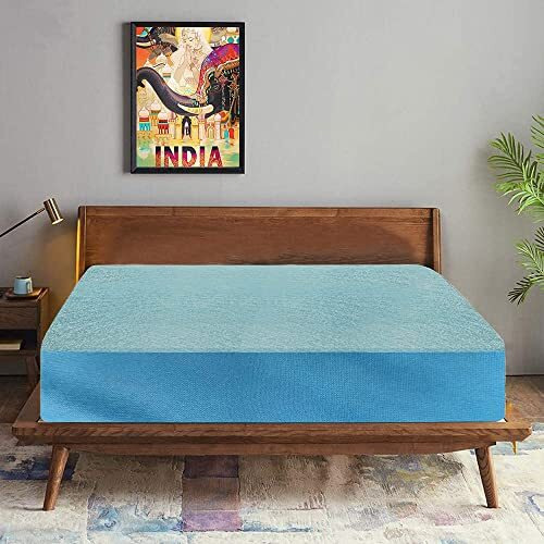Trance Cotton Feel Terry Ultra Soft Waterproof Mattress Protector | Breathable - Hypoallergenic Mattresses Cover (84X78 Inch | 7X6.5 Feet, Turquoise - Pack Of 1)