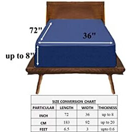 Trance Cotton Feel Terry Ultra Soft Waterproof Mattress Protector | Breathable - Hypoallergenic Mattresses Cover (72X36 Inch | 6X3 Feet, Classic Blue - Pack Of 1)