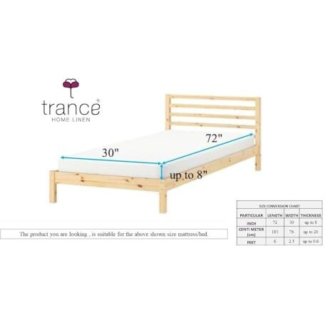 Trance Cotton Feel Terry Ultra Soft Waterproof Small | Diwan Single Size Mattress Protector | Breathable - Hypoallergenic Bed Protector (72X30 Inch | 6X2.5 Feet, Maroon - Pack Of 1)