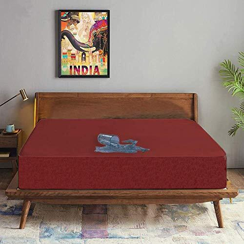 Trance Cotton Feel Terry Ultra Soft Waterproof Mattress Protector | Breathable - Hypoallergenic Mattresses Cover (78X78 Inch | 6.5X6.5 Feet, Maroon - Pack Of 1)