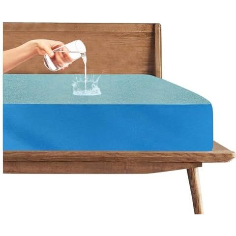 Trance Waterproof Terry Fabric Ultra Soft Mattress Protector | Breathable | Hypoallergenic Bed Cover | Mattresses Cover (75X60 Inch | 6.25X5 Feet_ Turquoise)
