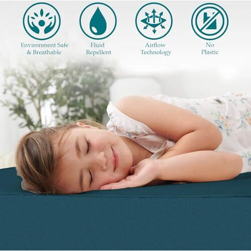 Trance Cotton Feel Terry Ultra Soft Waterproof Mattress Protector | Breathable - Hypoallergenic Mattresses Cover (75X60 Inch | 6.25X5 Feet, Teal - Pack Of 1)