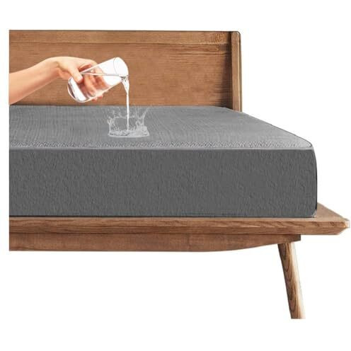 Trance Cotton Feel Terry Ultra Soft Waterproof Mattress Protector | Breathable - Hypoallergenic Mattresses Cover (78X66 Inch | 6.5X5.5 Feet, Grey - Pack Of 1)