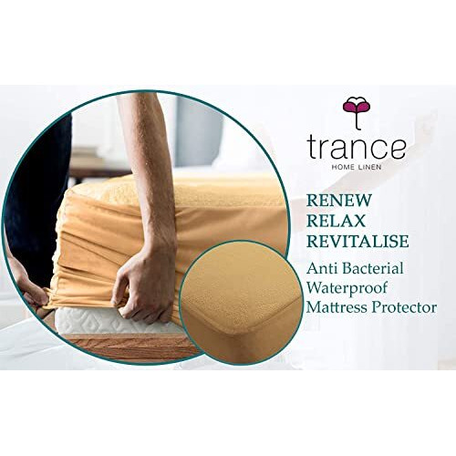 Trance Cotton Feel Terry Ultra Soft Waterproof Mattress Protector | Breathable - Hypoallergenic Bed Protector (72X36 Inch | 6X3 Feet, Brown - Pack Of 1)
