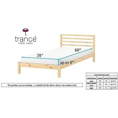 Trance Cotton Feel Terry 80X38 Inch Ultra Soft Waterproof Mattress Protector For Hostel/College|Breathable - Hypoallergenic Fitted Style Mattresses Cover (80X38 Inch|6.6X3.1 Feet, Brown-Pack Of 1)