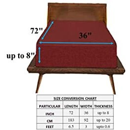 Trance Cotton Feel Terry Ultra Soft Waterproof Mattress Protector | Breathable - Hypoallergenic Mattress Cover (72X36 Inch | 6X3 Feet, Maroon - Pack Of 1)