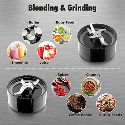 Cookwell Bullet Mixer Grinder (5 Jars, 3 Blades, Red) - Copper, 600 Watts - 2 Years Warranty