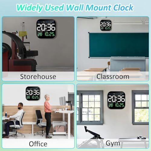 Aerys 9-Inch Digital Alarm Wall Clock, Led Display With Date, Temperature, Day Of Week, Auto Dimming, Remote Control, Table Desk Clock For Home, Office, Living Room (Font Colour May Vary)