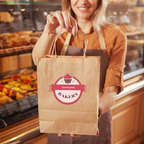 Aakriti Gift Bags Brown Paper Bags With Handles For Wedding, Party Favor Or Grocery - Kraft, Bulk Pack Of 100 (8.5&quotX4.5&quotX11")