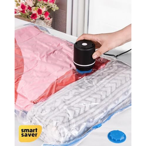 Smart Saver Vacuum Storage Bag Pump, Electric Pump For Vacuum Storage Bags, Portable Vacuum Bag Pump For Compression Comforter, Clothing (Storage Bag Not Included)