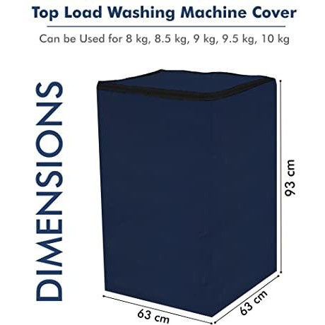 Yellow Weaves Waterproof & Dust-Proof Top Loading Fully Automatic Washing Machine Cover For 8 Kg, 8.5 Kg, 9 Kg, 9.5 Kg, 10 Kg -(Blue), Polyester
