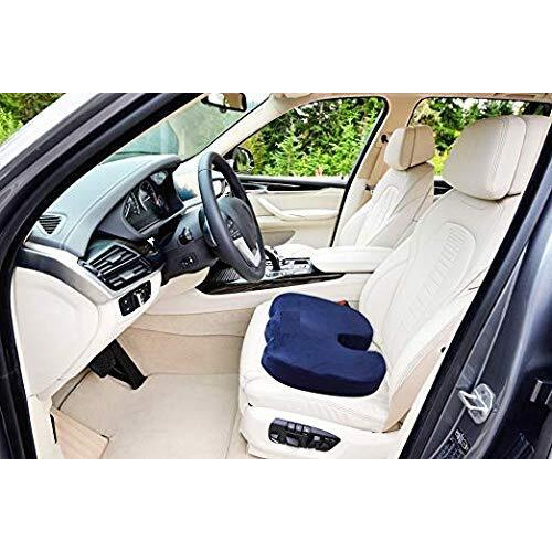 Eder Care Orthopedic Coccyx Seat Cushion For Tailbone, Sciatica, Lower Back Pain Relief-Ergonomic Car Driving Seat Sitting Office/Home Chair & Wheelchair With Removable Cover Black - Polyurethane Foam