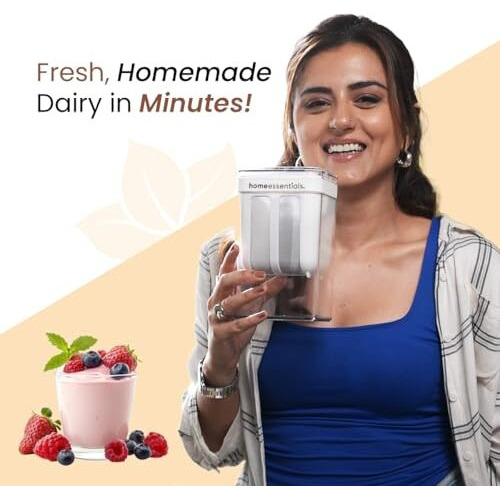 Homeessentials Greek Yogurt & Curd Maker - 1100Ml Fine Mesh Strainer With Lid | Multifunctional Yoghurt Filter | Curd Maker For Home | Whey Separator | Perfect For Homemade Yogurt, Curd, Cheese & More