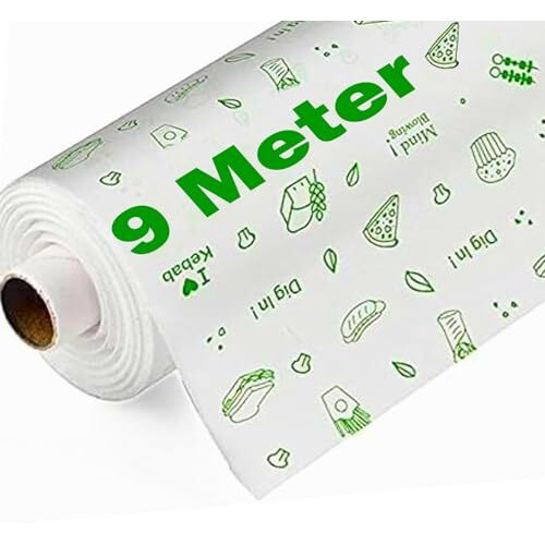 Ofixo 9 Meters Food Wrapping Paper Roll - Premium Non-Stick Butter Wrapping Paper. Food Wrapping Paper