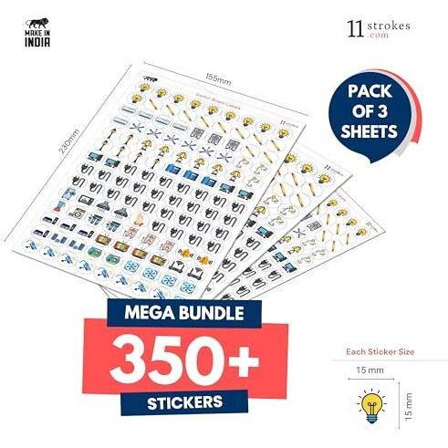 11 Strokes Switch Board Stickers For Home - 3 Sheets Self Adhesive, Electric Switch Board Covers, Vinyl Transparent Stickers For Switches, Light Fan Stickers, Wall Switch Board Stickers, 22.9 Cms