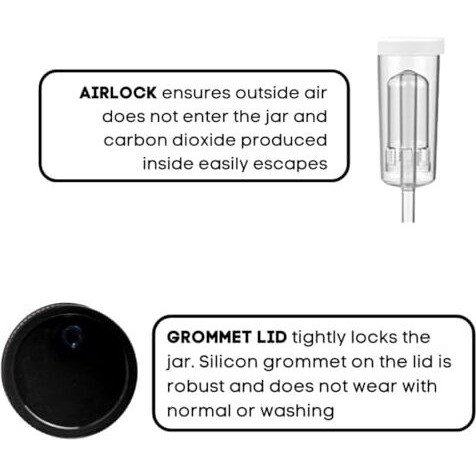 Gutbasket Fermenter 2 L (2 Jars)- Glass Fermentation Jar With Airlock And Lid | Ideal For Making Small Batches Of Fermented Beverage At Home, Blue