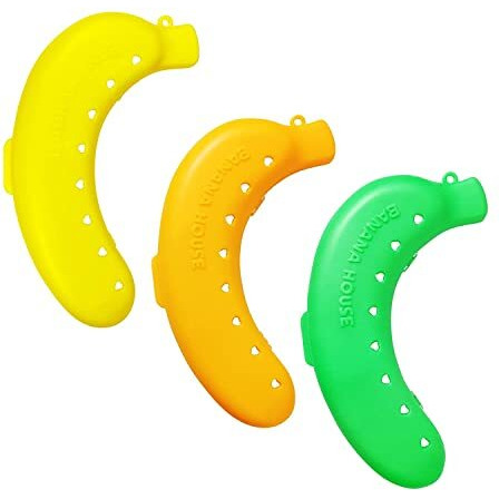 Doveaz Plastic Banana Case Food Storage Container, Banana Case Cover (Multicolour - Set Of 3)