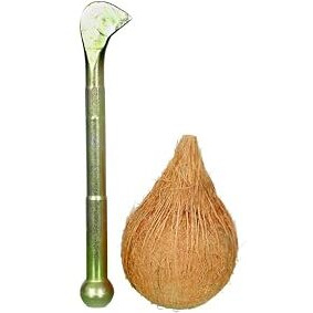 9 Square Coconut Breaker | Slicer | Cutter | Peeler | Chopper | Coconut Opener,Gold