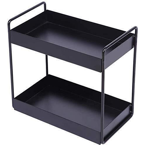 Cri8Hub Metal 2 Tier Standing Spice Rack, Bathroom Countertop Storage Shelf Organizer, Kitchen Organizer, Cabinet Tray For Dresser, Multipurpose Stand, (2 Tier Standing Multipurpose Rack)