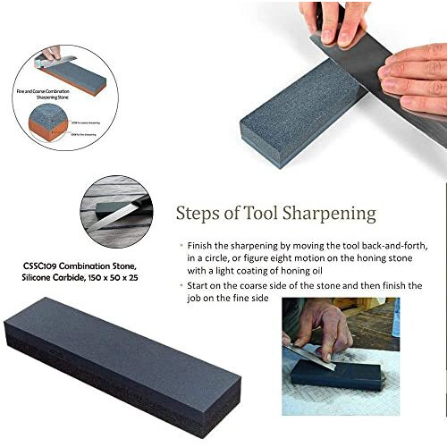 Even Silicone Carbide Combination Stone For Sharpening Both Knives And Tools (Black)