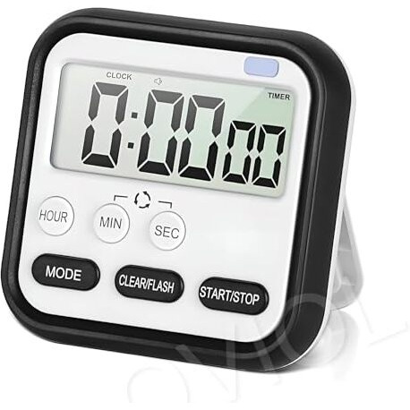 Oviol Stopwatch Timer For Study Kitchen Timer Large Lcd Screen 24Hr Digital Display Magnetic Retractable Stand Loud Alarm Stop Watch Countdown Flashing Light Study Timer For Students Cooking (Black)
