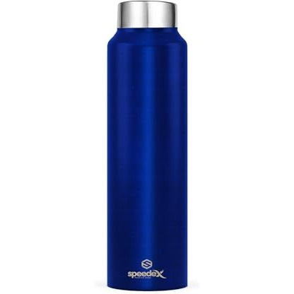 Speedex Stainless Steel Water Bottle 1 Ltr For Kids, Boys, Girls, 1 Litre Bottles For Gym, Sports, Fridge Use, School & Office - 1000Ml, Dark Blue Colour, Set Of 1, Steel Cap