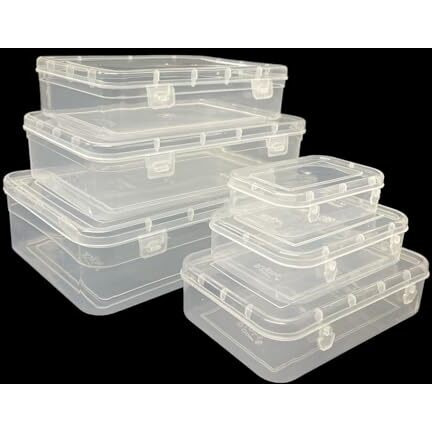 Urbaa Small Storage Boxes Container With Lock Lid,Jewellery Case Organiser(Purepack234567), (Size No. -2,3,4,5,6,7) Set Of 6 Boxes